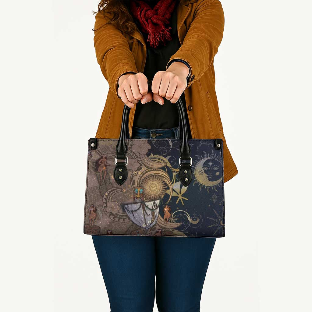 Hawaii Makahiki Leather Bag Polynesian Sky And Earth - Polynesian Pride