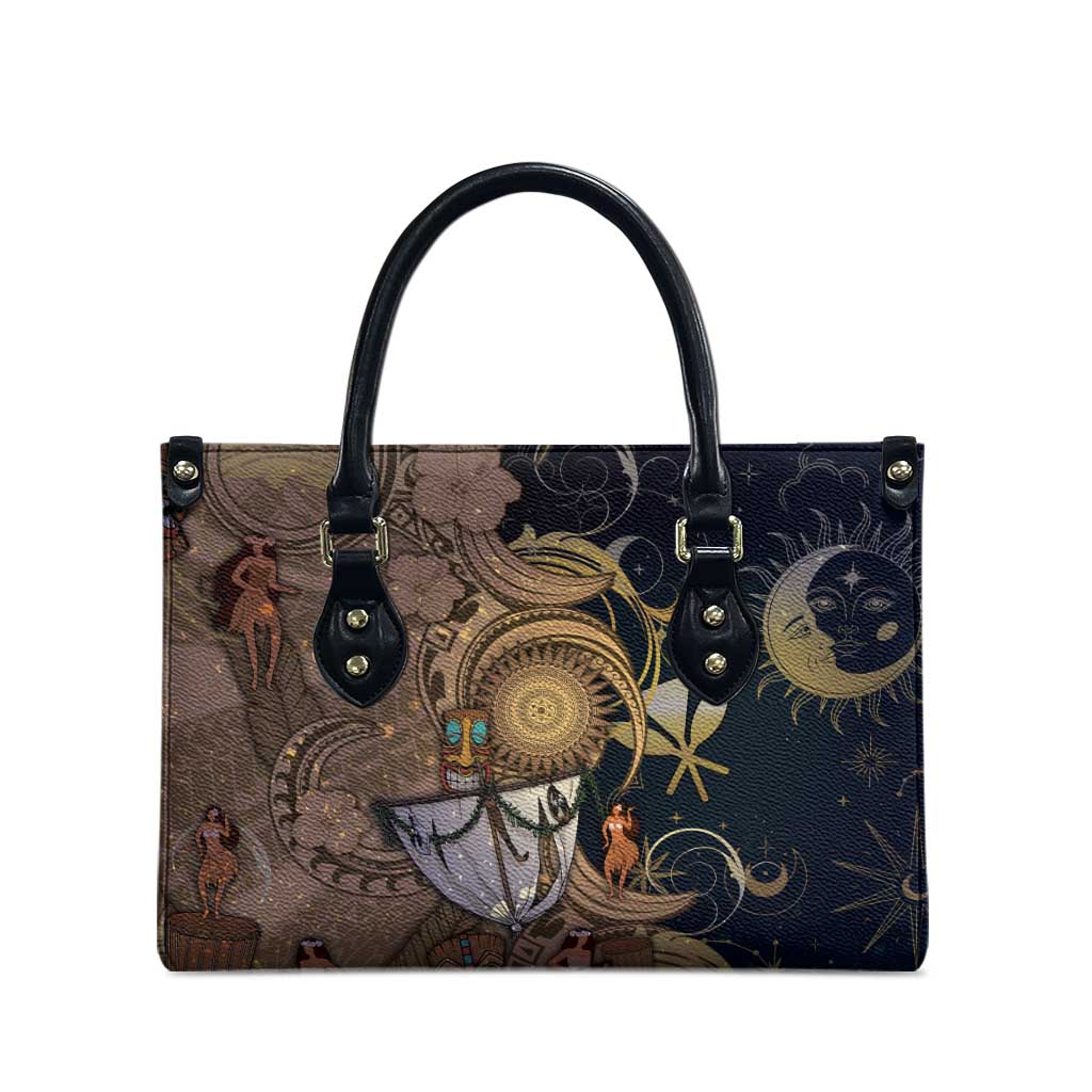 Hawaii Makahiki Leather Bag Polynesian Sky And Earth - Polynesian Pride
