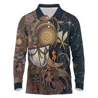 Hawaii Makahiki Long Sleeve Polo Shirt Polynesian Sky And Earth - Polynesian Pride
