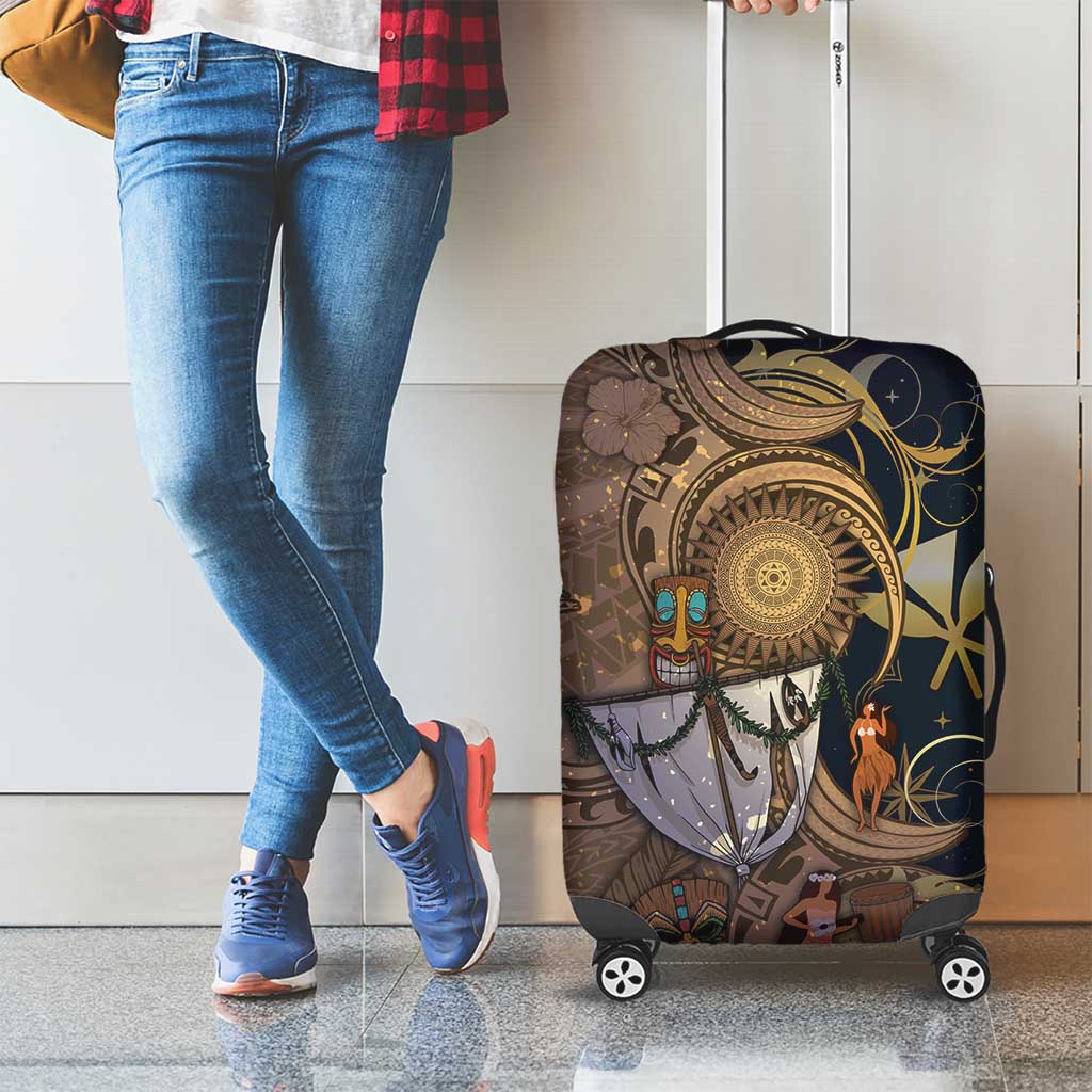 Hawaii Makahiki Luggage Cover Polynesian Sky And Earth - Polynesian Pride
