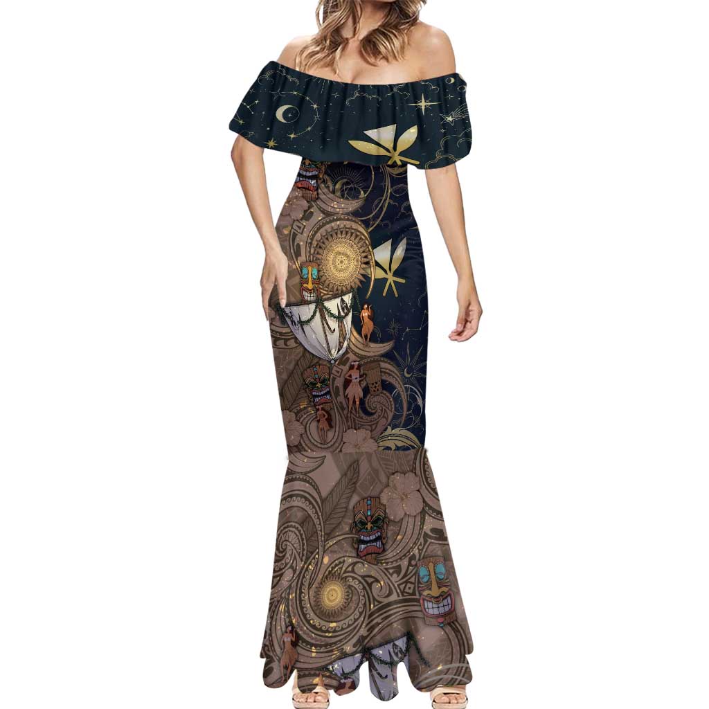 Hawaii Makahiki Mermaid Dress Polynesian Sky And Earth - Polynesian Pride