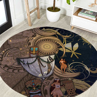 Hawaii Makahiki Round Carpet Polynesian Sky And Earth - Polynesian Pride