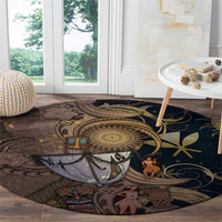 Hawaii Makahiki Round Carpet Polynesian Sky And Earth - Polynesian Pride