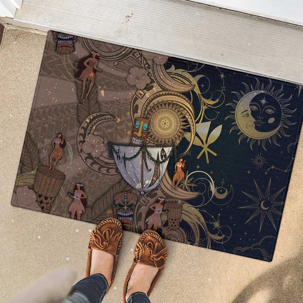Hawaii Makahiki Rubber Doormat Polynesian Sky And Earth - Polynesian Pride