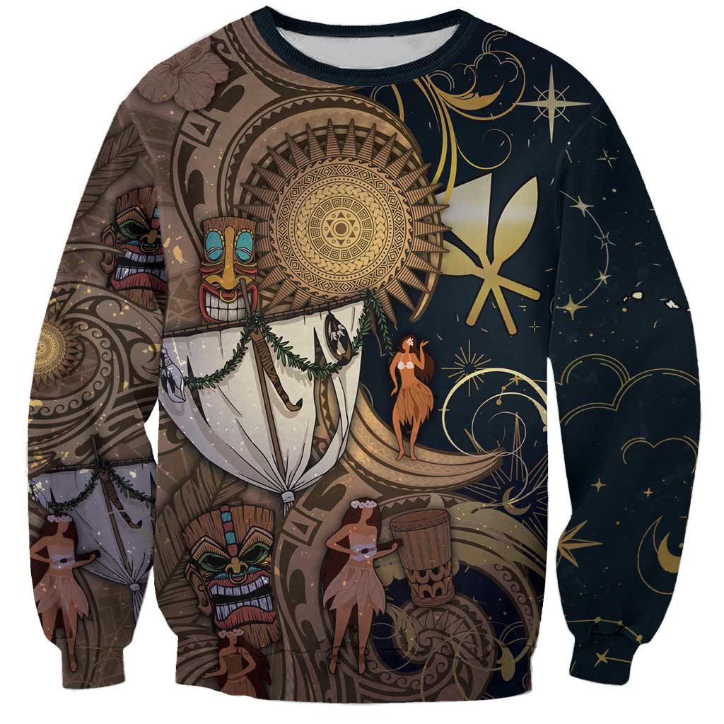 Hawaii Makahiki Sweatshirt Polynesian Sky And Earth - Polynesian Pride