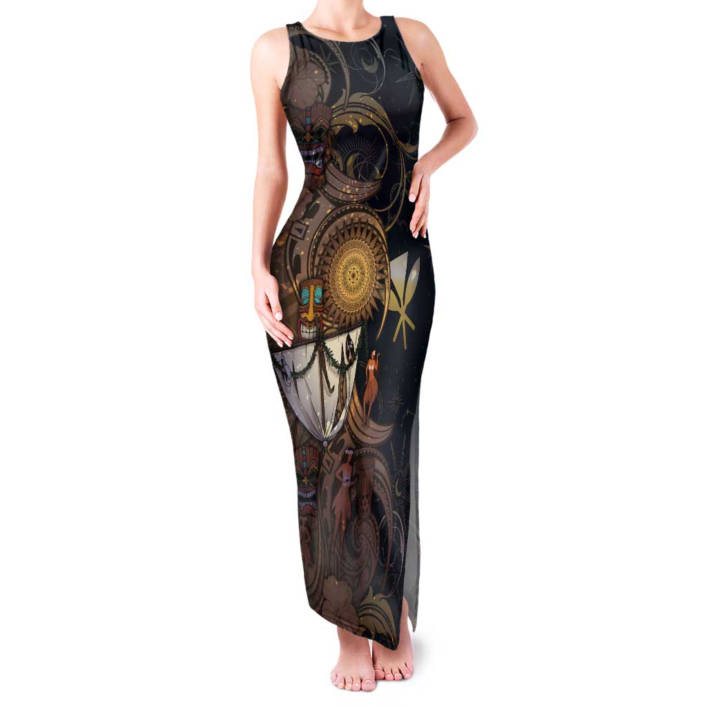 Hawaii Makahiki Tank Maxi Dress Polynesian Sky And Earth - Polynesian Pride