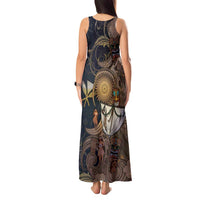 Hawaii Makahiki Tank Maxi Dress Polynesian Sky And Earth - Polynesian Pride
