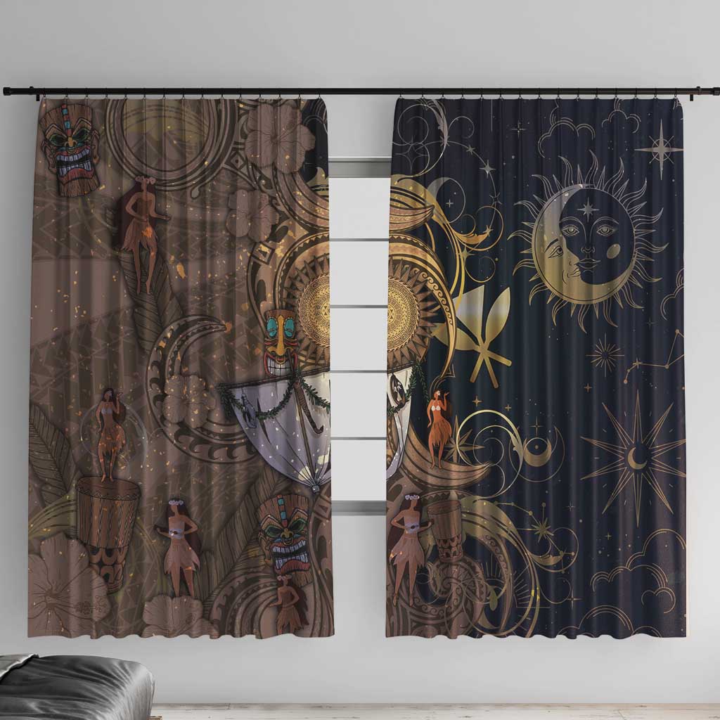 Hawaii Makahiki Window Curtain Polynesian Sky And Earth - Polynesian Pride