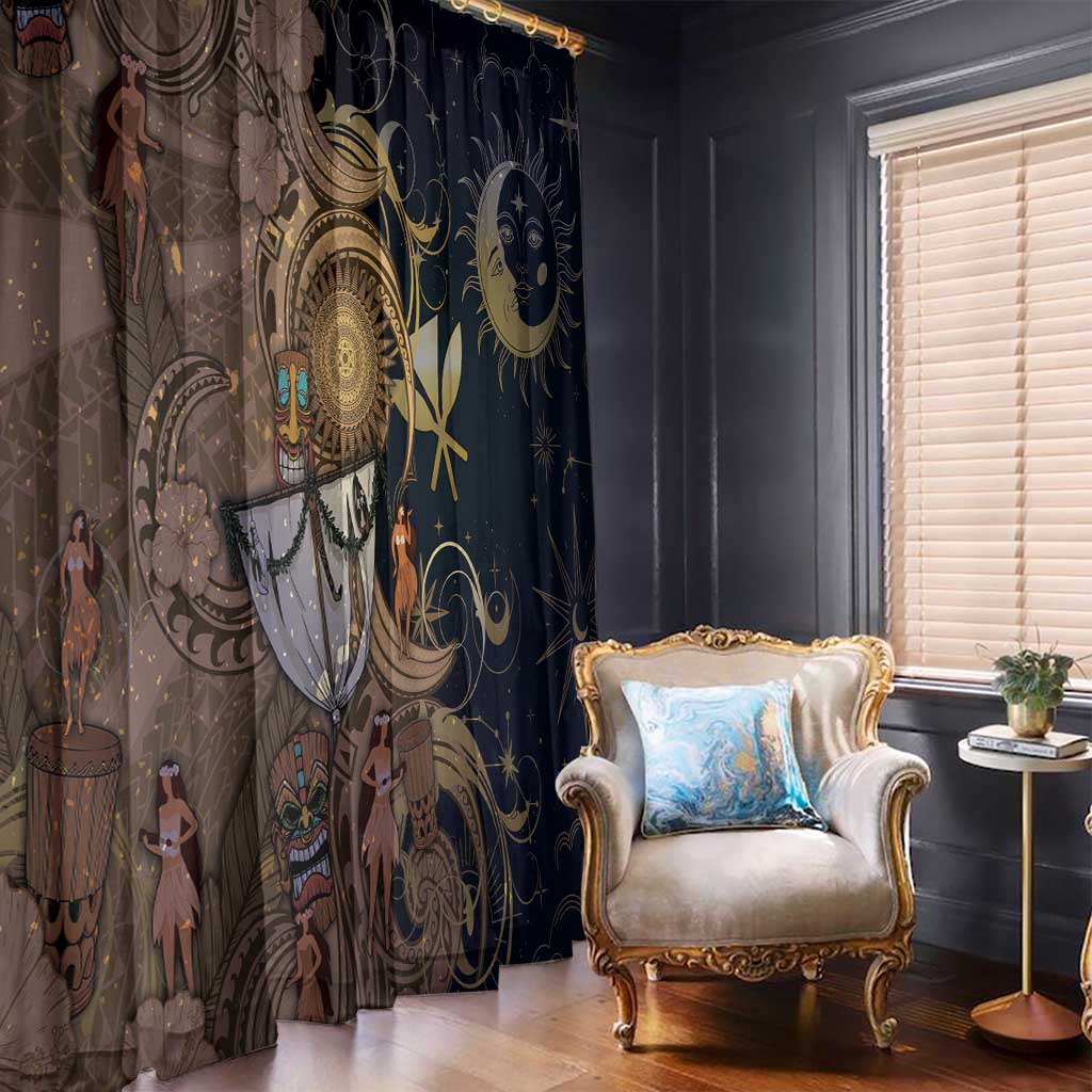 Hawaii Makahiki Window Curtain Polynesian Sky And Earth - Polynesian Pride