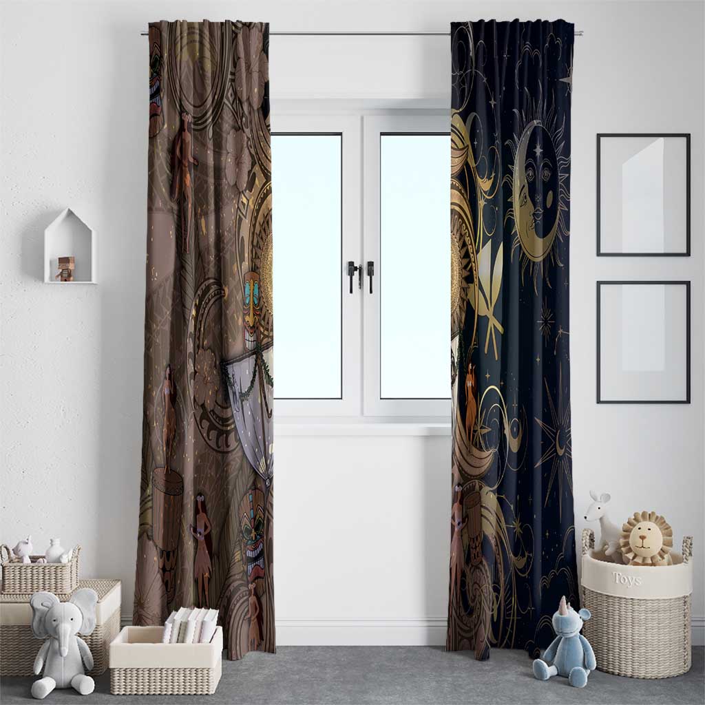 Hawaii Makahiki Window Curtain Polynesian Sky And Earth - Polynesian Pride