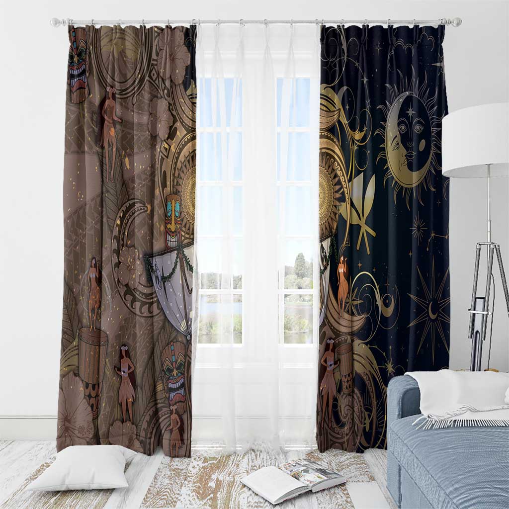 Hawaii Makahiki Window Curtain Polynesian Sky And Earth - Polynesian Pride