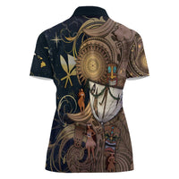 Hawaii Makahiki Women Polo Shirt Polynesian Sky And Earth - Polynesian Pride
