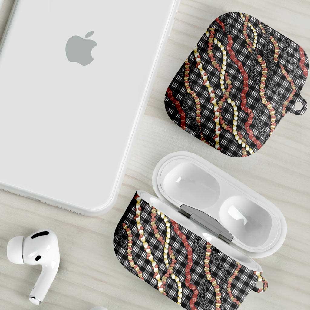 Hawaii Palaka Niihau Shell Lei AirPods Case Tropical Island Plaid Patterns