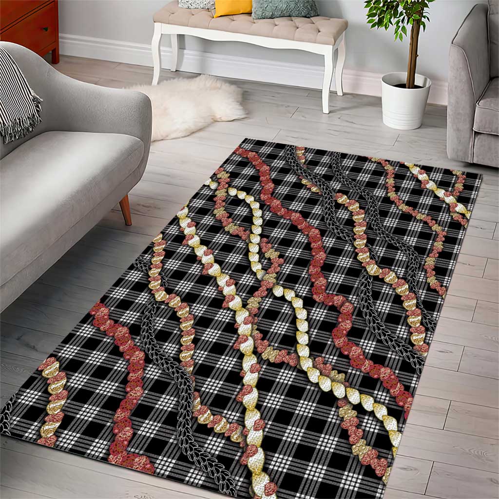 Hawaii Palaka Niihau Shell Lei Area Rug Tropical Island Plaid Patterns
