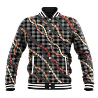 Hawaii Palaka Niihau Shell Lei Baseball Jacket Tropical Island Plaid Patterns