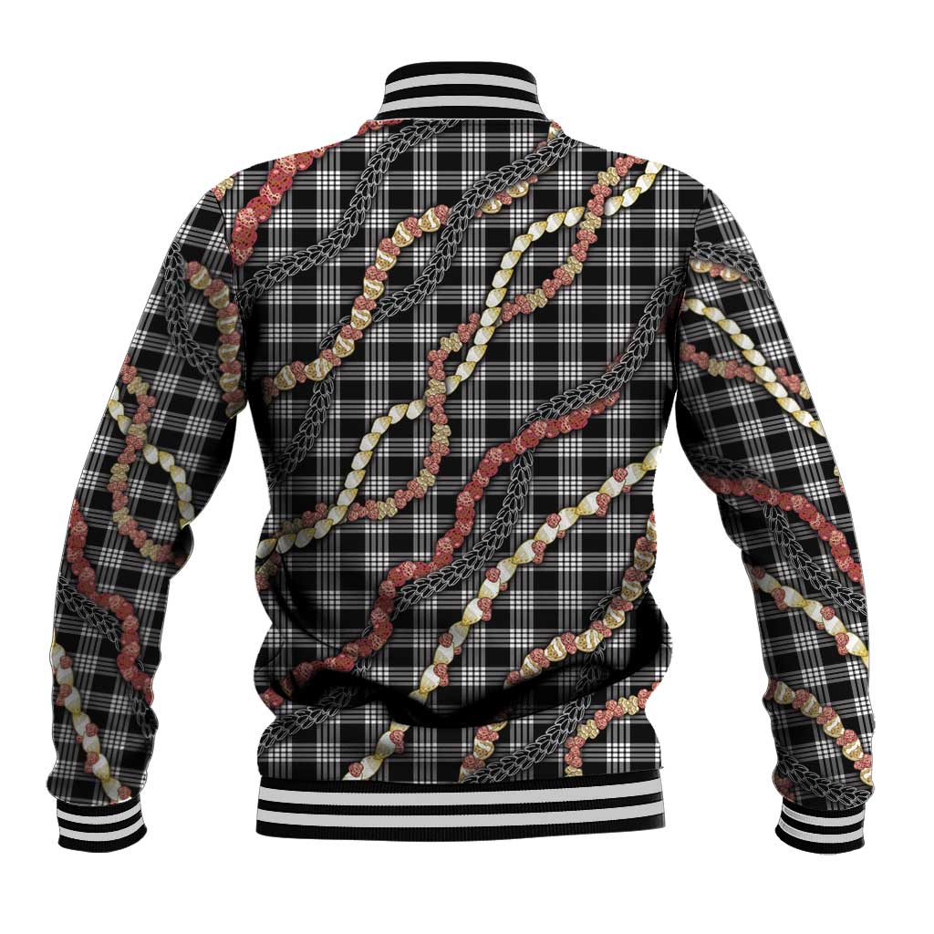 Hawaii Palaka Niihau Shell Lei Baseball Jacket Tropical Island Plaid Patterns