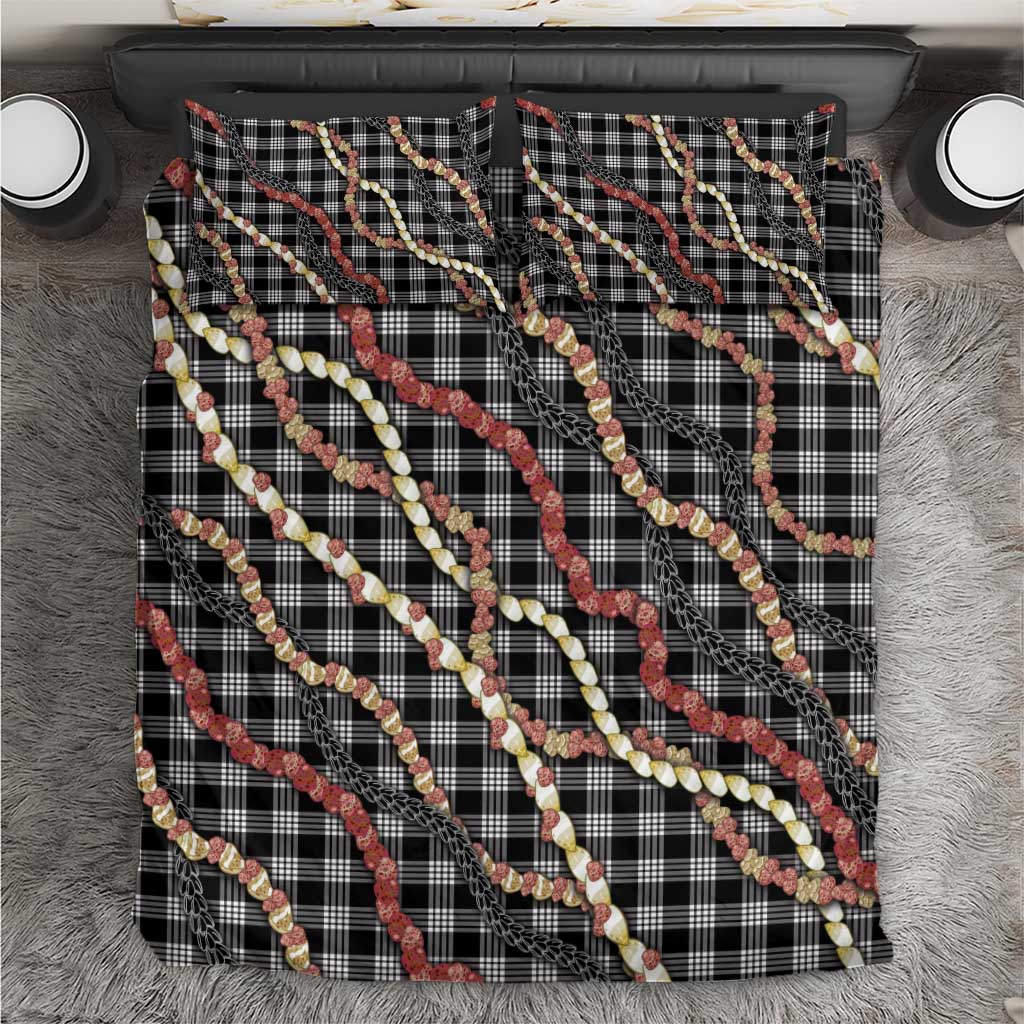 Hawaii Palaka Niihau Shell Lei Bedding Set Tropical Island Plaid Patterns