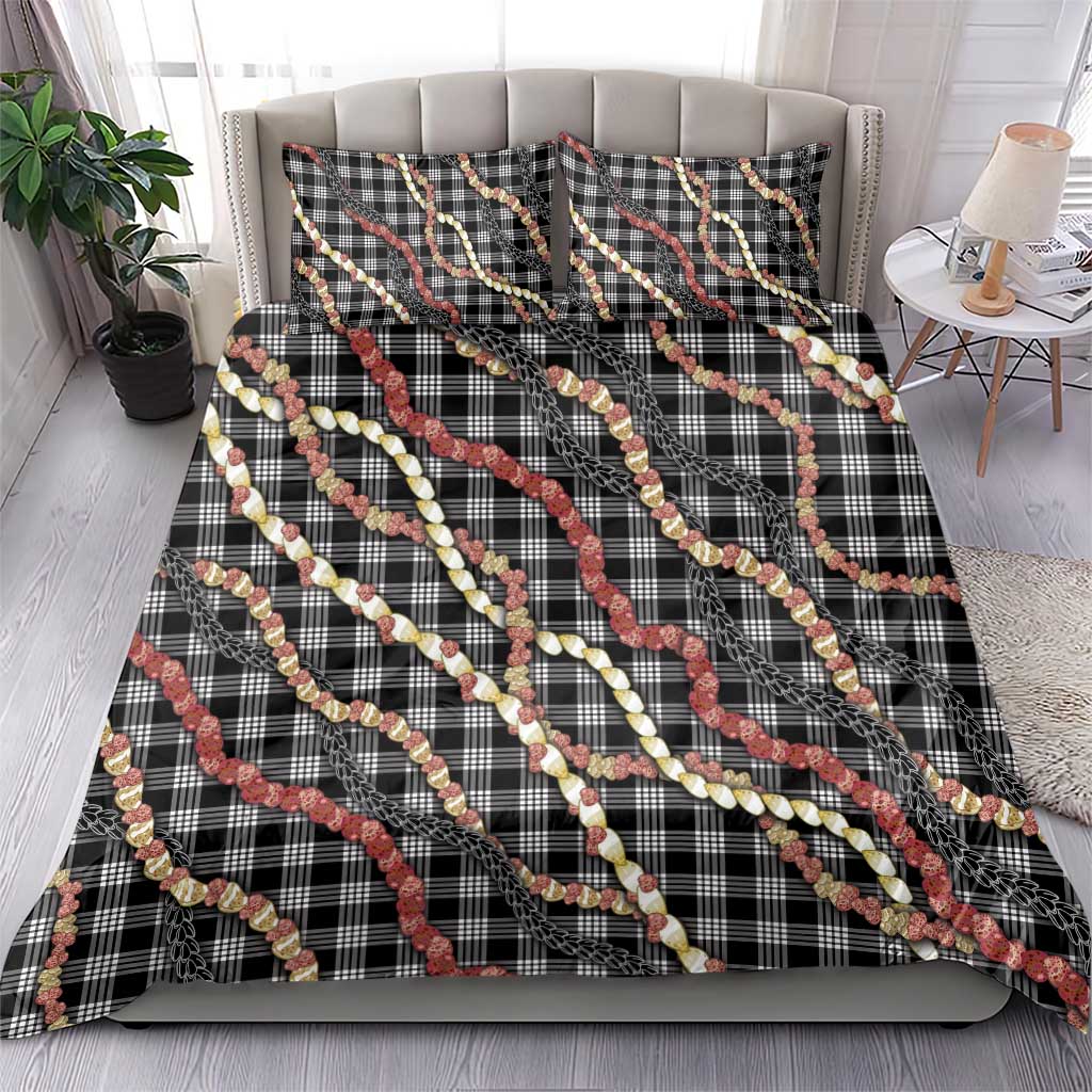 Hawaii Palaka Niihau Shell Lei Bedding Set Tropical Island Plaid Patterns