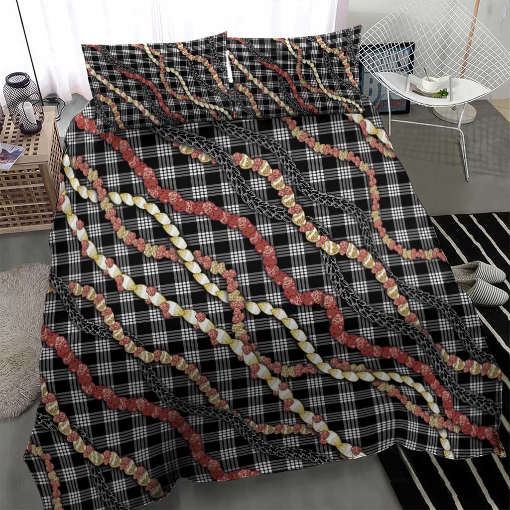 Hawaii Palaka Niihau Shell Lei Bedding Set Tropical Island Plaid Patterns
