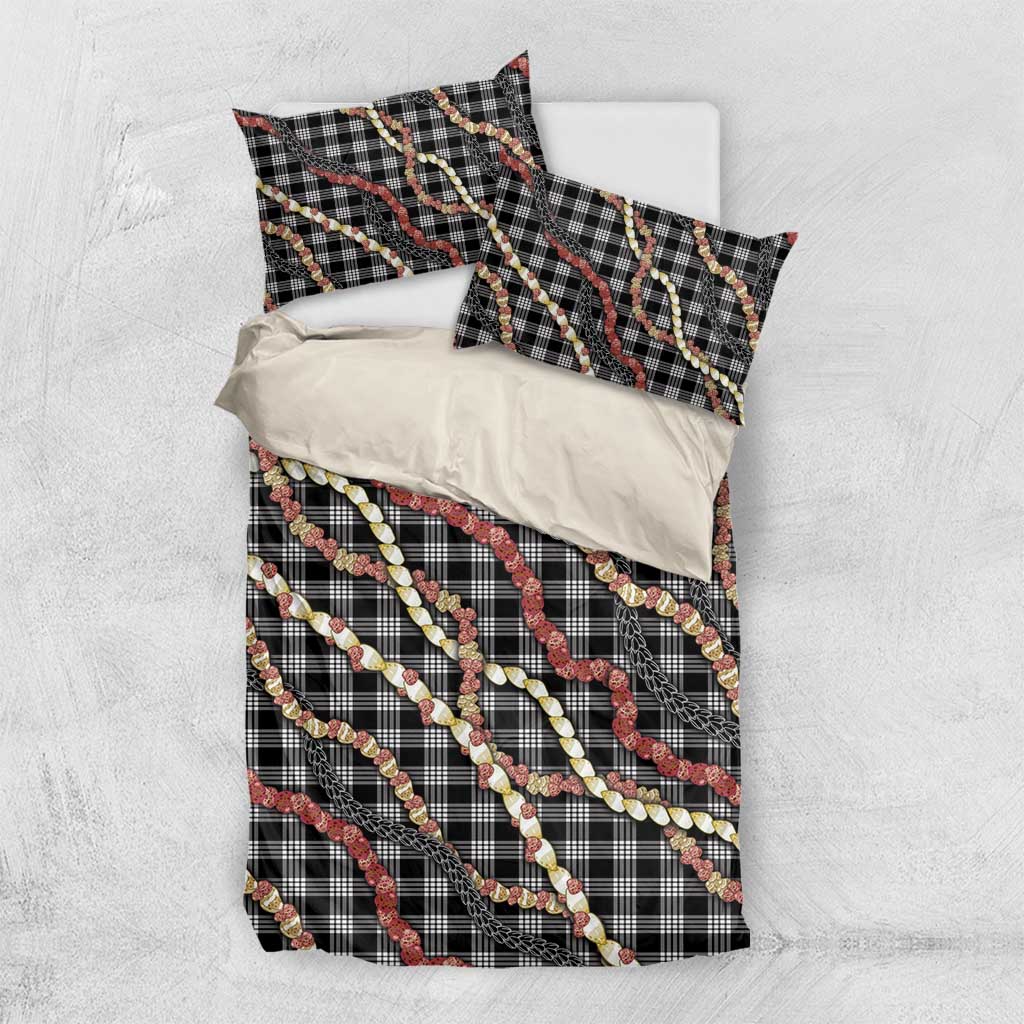 Hawaii Palaka Niihau Shell Lei Bedding Set Tropical Island Plaid Patterns