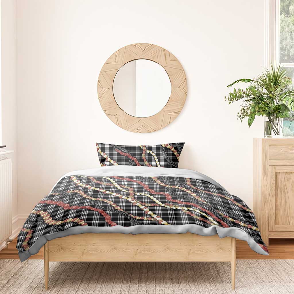 Hawaii Palaka Niihau Shell Lei Bedding Set Tropical Island Plaid Patterns
