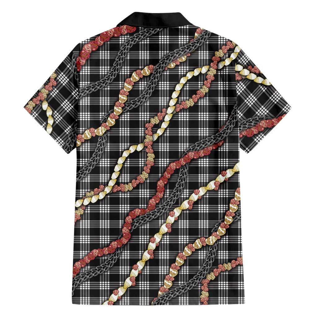 Hawaii Palaka Niihau Shell Lei Family Matching Mermaid Dress and Hawaiian Shirt Tropical Island Plaid Patterns