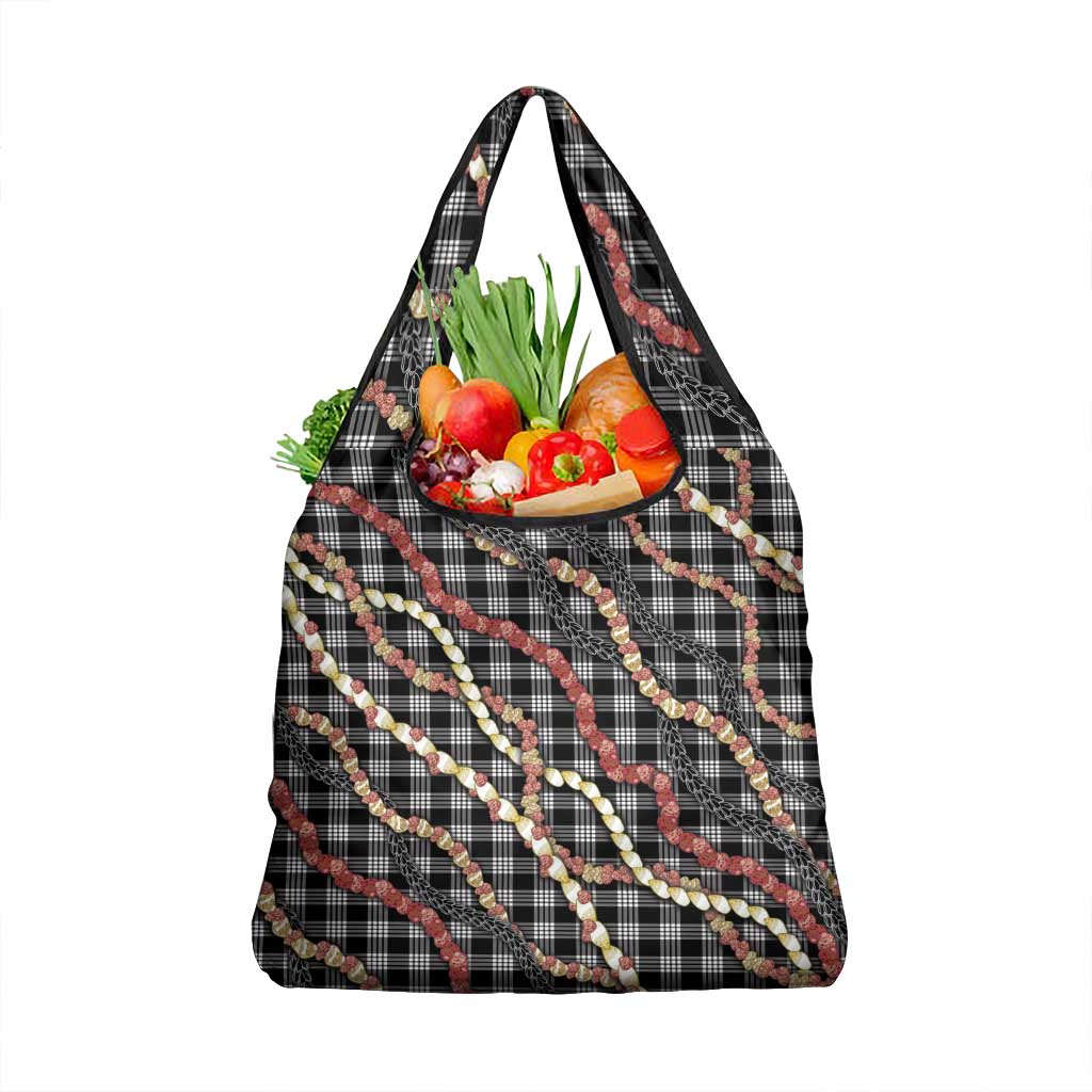 Hawaii Palaka Niihau Shell Lei Grocery Bag Tropical Island Plaid Patterns