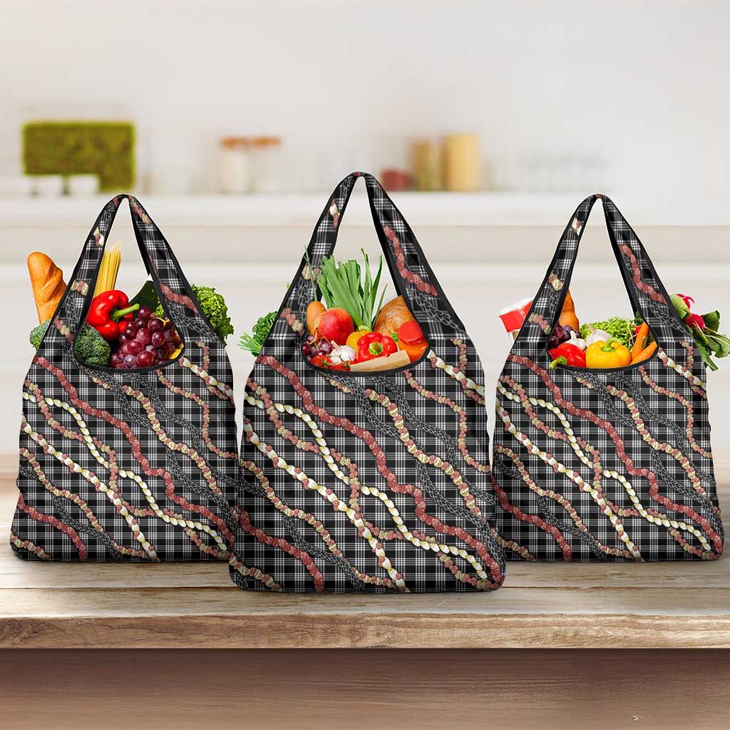 Hawaii Palaka Niihau Shell Lei Grocery Bag Tropical Island Plaid Patterns