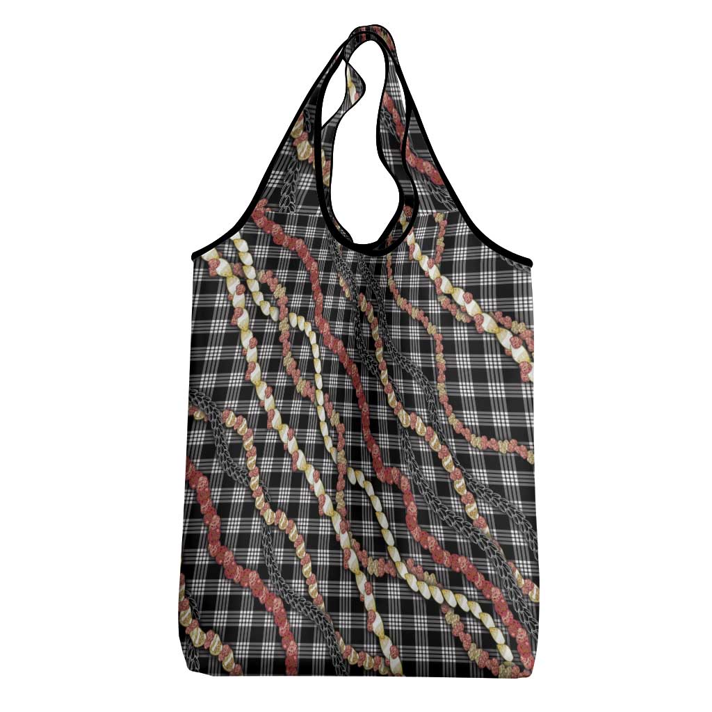 Hawaii Palaka Niihau Shell Lei Grocery Bag Tropical Island Plaid Patterns