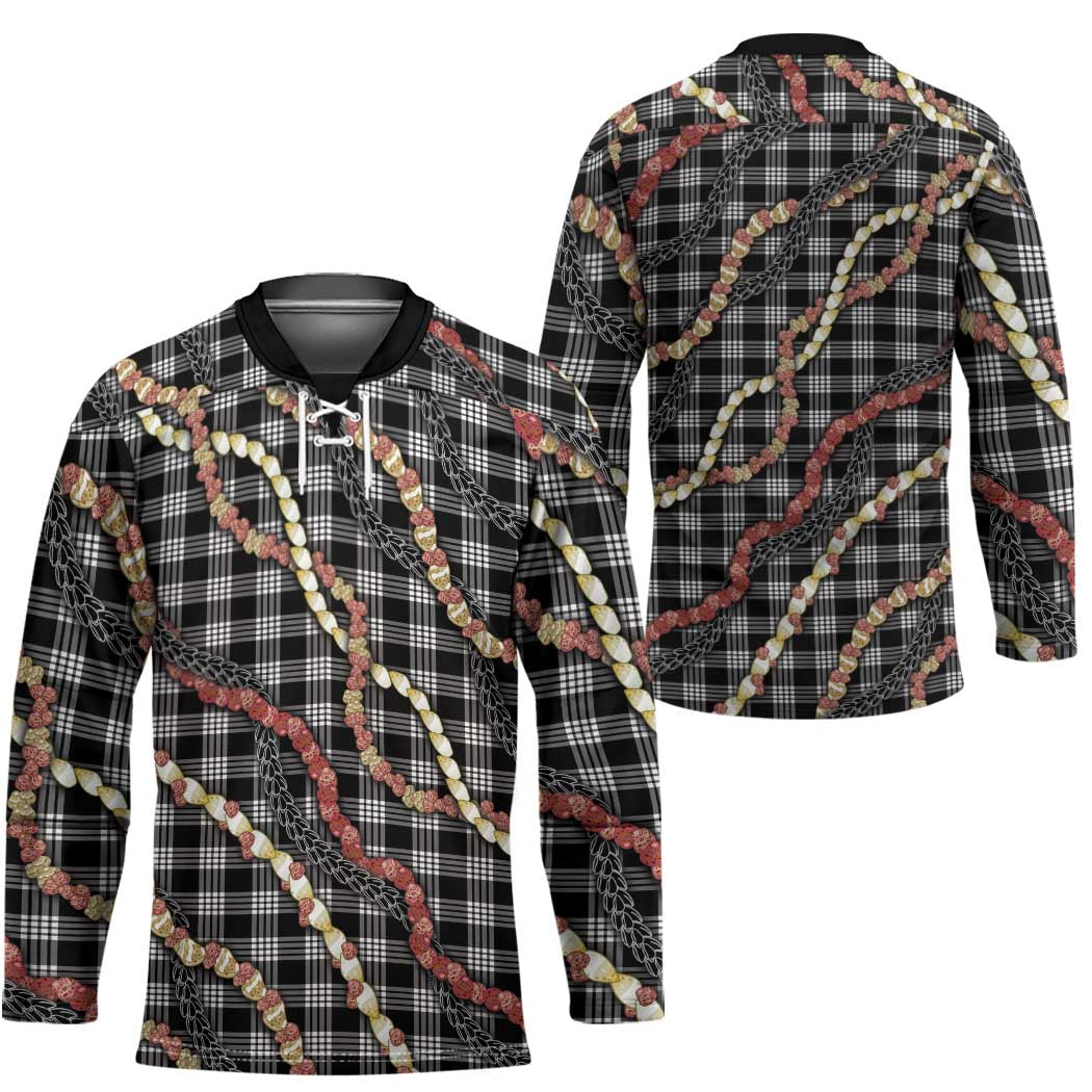 Hawaii Palaka Niihau Shell Lei Hockey Jersey Tropical Island Plaid Patterns