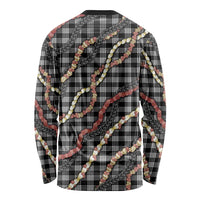 Hawaii Palaka Niihau Shell Lei Long Sleeve Shirt Tropical Island Plaid Patterns