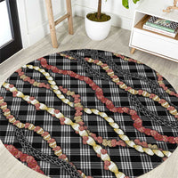 Hawaii Palaka Niihau Shell Lei Round Carpet Tropical Island Plaid Patterns