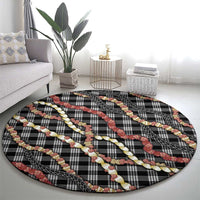 Hawaii Palaka Niihau Shell Lei Round Carpet Tropical Island Plaid Patterns