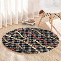 Hawaii Palaka Niihau Shell Lei Round Carpet Tropical Island Plaid Patterns
