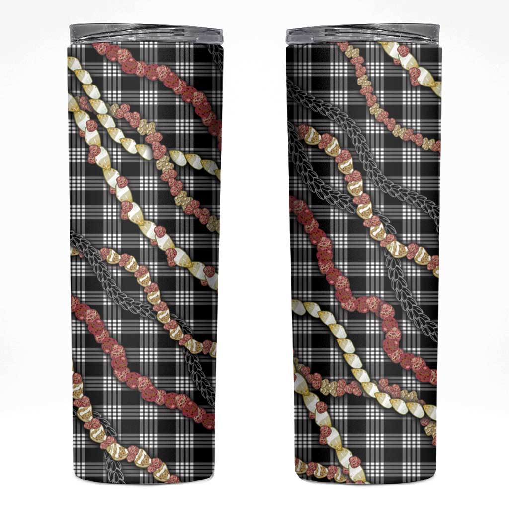 Hawaii Palaka Niihau Shell Lei Skinny Tumbler Tropical Island Plaid Patterns