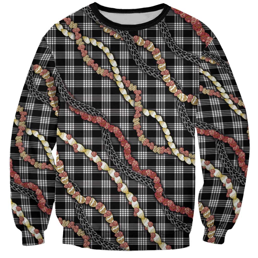 Hawaii Palaka Niihau Shell Lei Sweatshirt Tropical Island Plaid Patterns