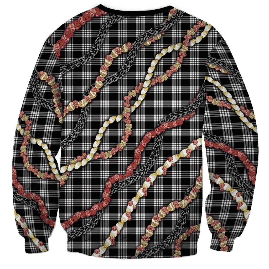 Hawaii Palaka Niihau Shell Lei Sweatshirt Tropical Island Plaid Patterns