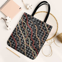 Hawaii Palaka Niihau Shell Lei Tote Bag Tropical Island Plaid Patterns