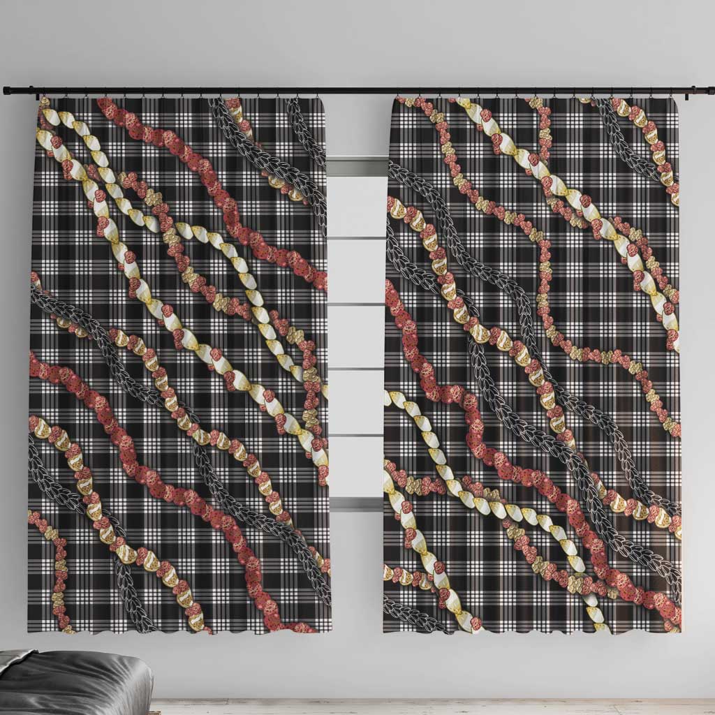 Hawaii Palaka Niihau Shell Lei Window Curtain Tropical Island Plaid Patterns