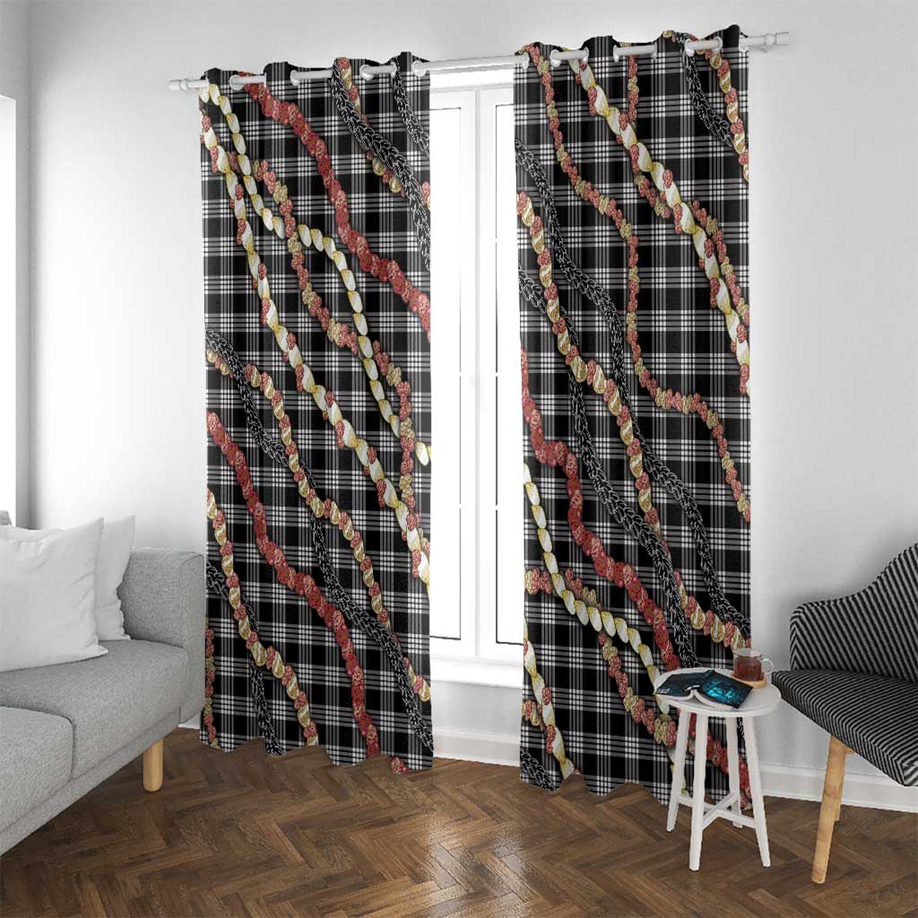 Hawaii Palaka Niihau Shell Lei Window Curtain Tropical Island Plaid Patterns