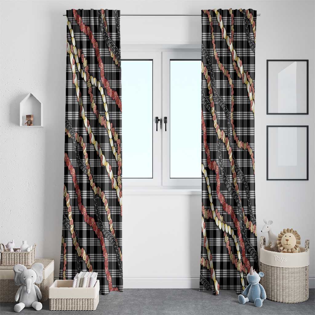 Hawaii Palaka Niihau Shell Lei Window Curtain Tropical Island Plaid Patterns