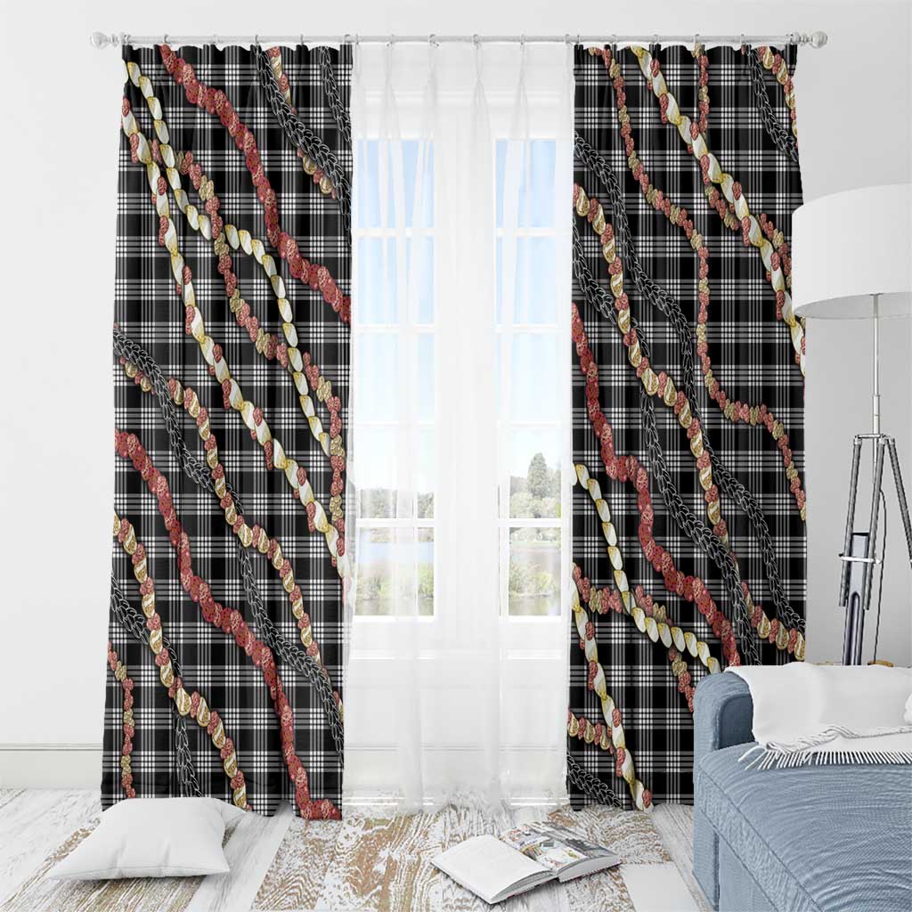 Hawaii Palaka Niihau Shell Lei Window Curtain Tropical Island Plaid Patterns