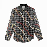 Hawaii Palaka Niihau Shell Lei Women Casual Shirt Tropical Island Plaid Patterns DT05 - Polynesian Pride