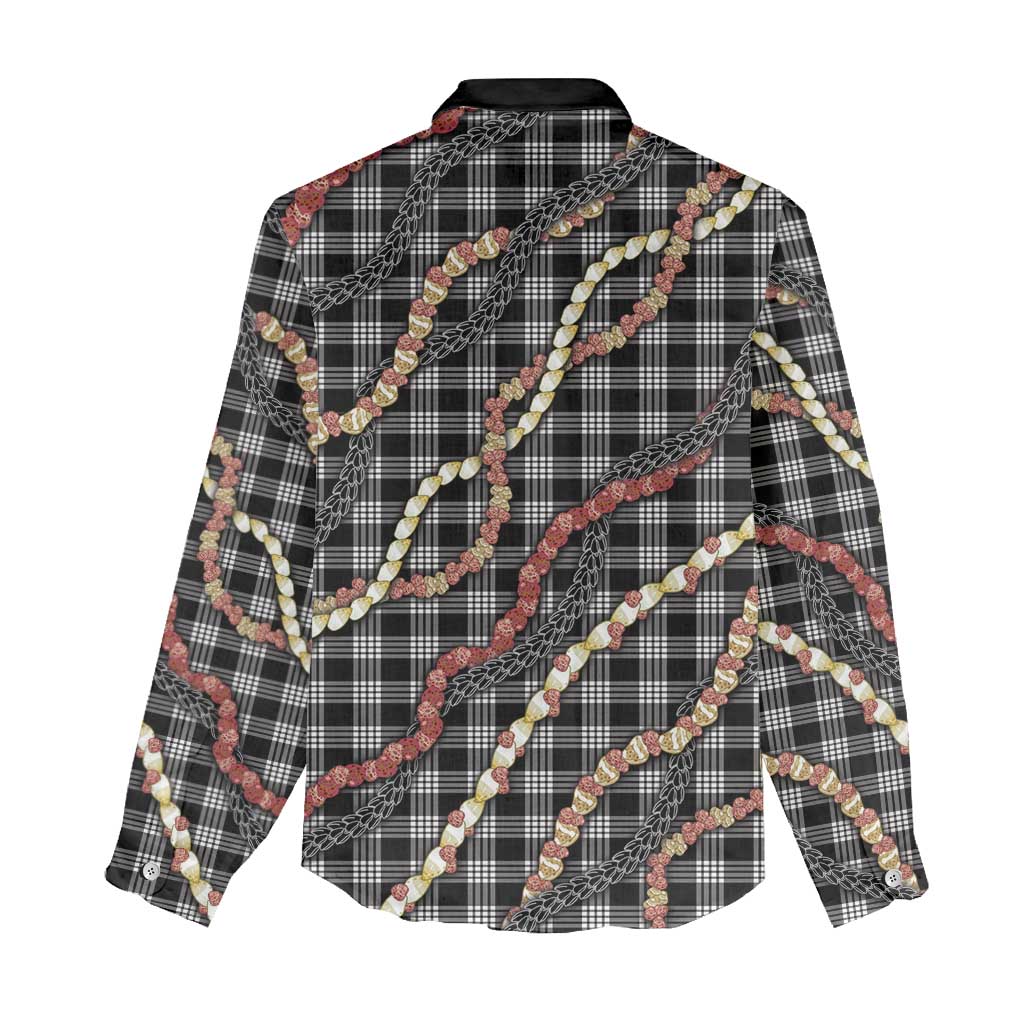Hawaii Palaka Niihau Shell Lei Women Casual Shirt Tropical Island Plaid Patterns DT05 - Polynesian Pride