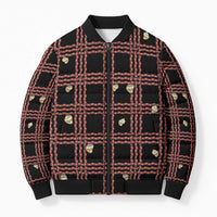 Hawaii Palaka Kahelelani Shell Lei Costume Bomber Puffer Jacket Plaid Patterns DT05 Unisex Black - Polynesian Pride