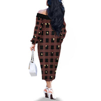 Hawaii Palaka Kahelelani Shell Lei Costume Family Matching Off The Shoulder Long Sleeve Dress and Hawaiian Shirt Plaid Patterns DT05 - Polynesian Pride