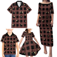 Hawaii Palaka Kahelelani Shell Lei Costume Family Matching Puletasi and Hawaiian Shirt Plaid Patterns DT05 - Polynesian Pride
