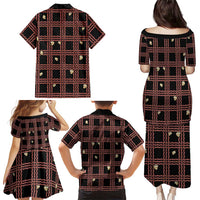 Hawaii Palaka Kahelelani Shell Lei Costume Family Matching Puletasi and Hawaiian Shirt Plaid Patterns DT05 - Polynesian Pride