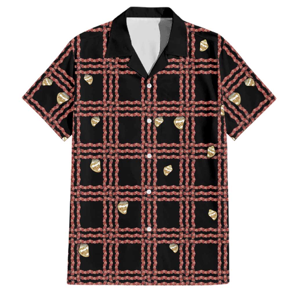 Hawaii Palaka Kahelelani Shell Lei Costume Family Matching Tank Maxi Dress and Hawaiian Shirt Plaid Patterns DT05 Dad's Shirt - Short Sleeve Black - Polynesian Pride