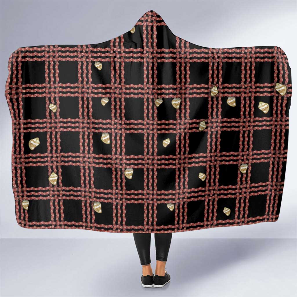 Hawaii Palaka Kahelelani Shell Lei Costume Hooded Blanket Plaid Patterns DT05 One Size Black - Polynesian Pride